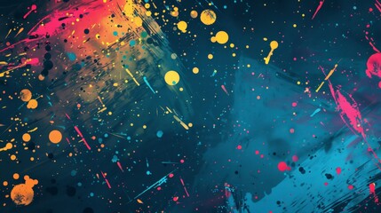 Colorful splattered paint close-up