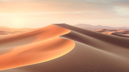 Fototapeta na wymiar Desert sand dunes at sunset. Seamless panorama