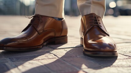 High-Quality Professional Men's Summer Shoes Macro Shot