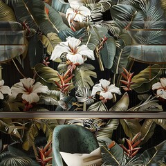 LargeScale Jungle Pattern Fabric A Dramatic and Colorful Design for Bold Interiors
