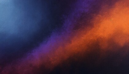 Obraz premium Dark Noise Texture: Blue Orange Purple Black Grainy Gradient Abstract Poster