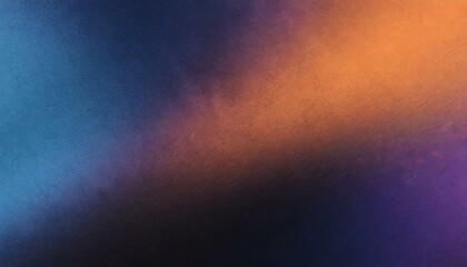 Abstract Grainy Gradient: Blue Orange Purple Black Dark Noise Texture Background