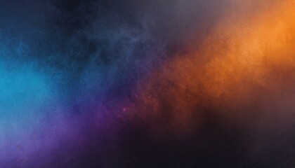 Dark Noise Texture Background: Blue Orange Purple Black Grainy Gradient Abstract - obrazy, fototapety, plakaty