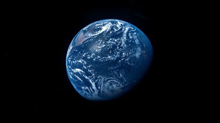 Obraz premium A stunning view of Earth from space, showcasing the planet's blue oceans and swirling clouds against the dark backdrop of the universe. 