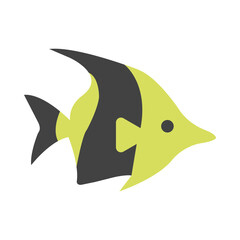 Moorish Idol Vector Thick Line Filled Colors Icon Design
