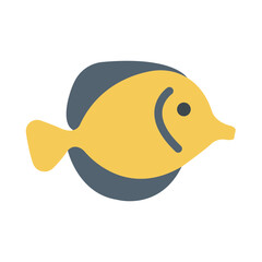Butterflyfish Vector Thick Line Filled Colors Icon Design