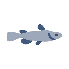 Catfish Vector Thick Line Filled Colors Icon Design