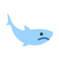 Shark Vector Thick Line Filled Colors Icon Design