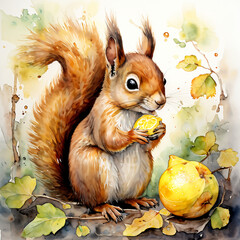 레몬먹고있는 다람쥐