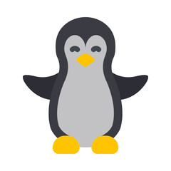 Penguin Vector Thick Line Filled Colors Icon Design