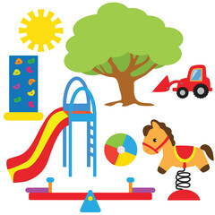 Park playground vector cartoon illustration