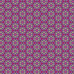 Abstract geometric mosaic floral pattern in bright colors Holiday gift wrap design Fabric print