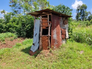 Old Pit latrine in the village