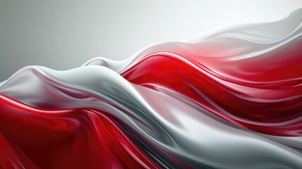The abstract picture of the two colours of red and silver colours that has been created form of the waving shiny smooth satin fabric that curved and bend around this beauty abstract picture. AIGX01.