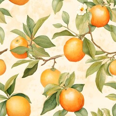 Vintage-style, watercolor, oranges, Mackenzie child's art style, weathered paper 