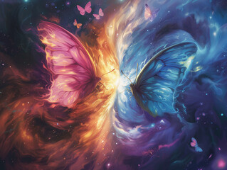Ethereal Love Vortex: Butterfly Twin Flames