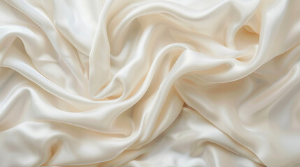 Fototapeta premium 白いシルクの布の背景 Generative AI