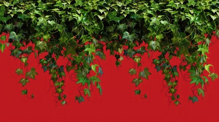 Fototapeta premium plant leaf branch. vine.red background