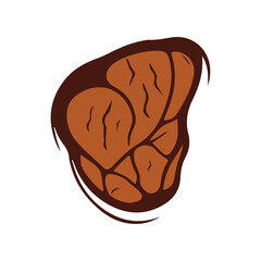 Grilled Steak vector icon