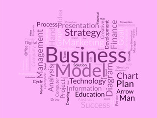 Business Model word cloud template. Business diagram concept vector background.