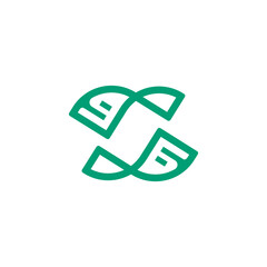 Dual Paper Document Exchange Vector Logo Design