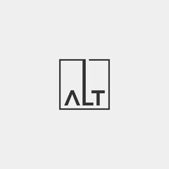 ALT logo letters inside square frame in contemporary black and white style.