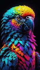 Obraz premium colorful parrot with a blue beak and a yellow beak