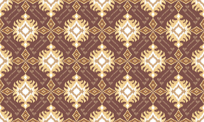 Hand draw Ikat paisley embroidery.geometric ethnic oriental seamless pattern traditional.Aztec style abstract vector illustration.great for textiles, banners, wallpapers, wrapping - vector design.