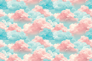 A colorful sky with pink and blue clouds