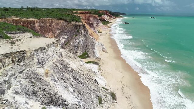 Aerial view of Arapuca Beach, Para&iacute;ba south coast - Conde, Para&iacute;ba, Brazil
