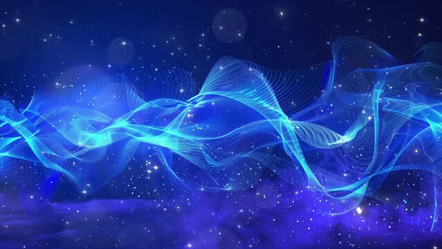. glowing blue music abstract background. equalizer for music. seamless looping overlay 4k virtual video animation background