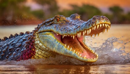 Obraz premium crocodile in the water