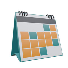 calendar, office 3d icon illustration with transparent background