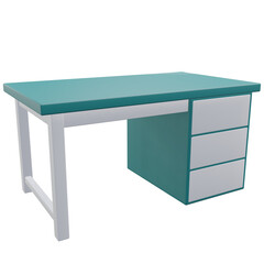desk, office 3d icon illustration with transparent background