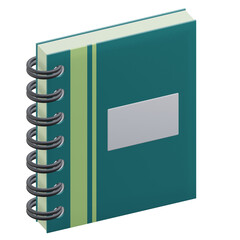 notebook, office 3d icon illustration with transparent background