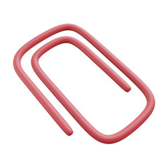paper clip, office 3d icon illustration with transparent background