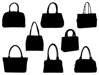 Women's bag silhouette vector art