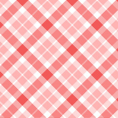 Red and white checkered tablecloth with plaid pattern