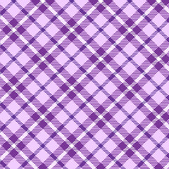 Pink and white plaid fabric with geometric lines and seamless texture illustration