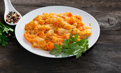 Buseca casserole, typical gastronomy of Lombardy