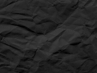 black wrinkled paper texture. crumpled paper