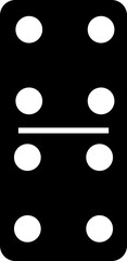 Domino icon in Fill style. Domino bones art design. Abstract concept for game graphic element. Block for gambling. Series wooden chip. Stone for tournament, casino isolated on transparent background.