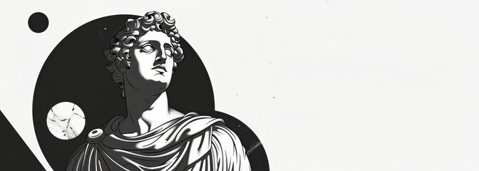 Obraz premium Apollo the Olympian deities in Greek Roman religion and mythology. A god of archery, music dance, truth prophecy, healing diseases, Sun and light, poetry and more