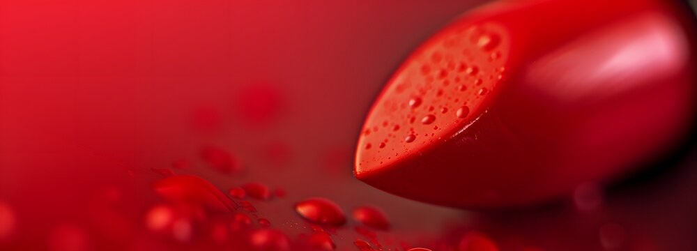 close up of red lipstick for a make up commercial