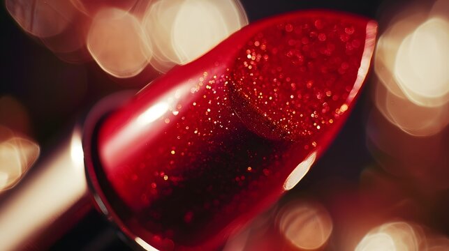 close up of red lipstick for a make up commercial