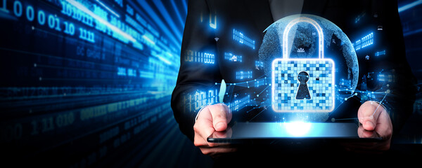 Business person explore the core of cyber security. Delve into cyber protection methods, cyber...
