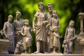 Fototapeta na wymiar Family of Statues: Photograph a collection of statues as a family.