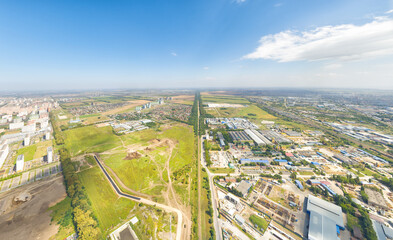 Krasnodar, Russia. Panorama of the city in summer. Aerial view