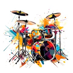 Abstract Drum Kit: An artistic representation of a drum kit in an abstract style