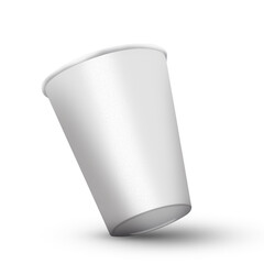 white plastic container cup isolaation with background